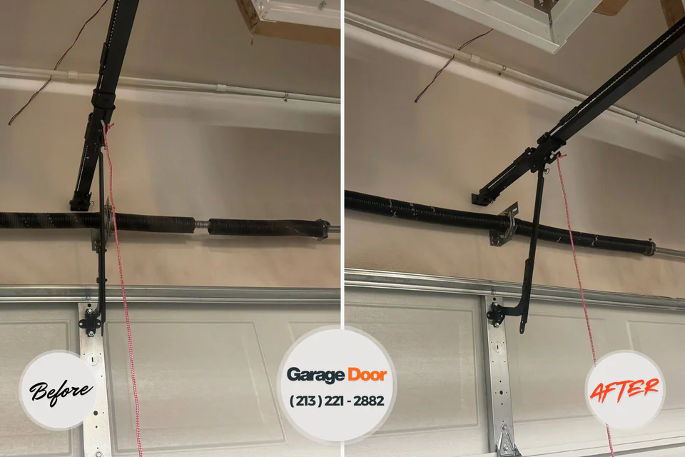 Before and after: garage door installation Groesbeck, TX